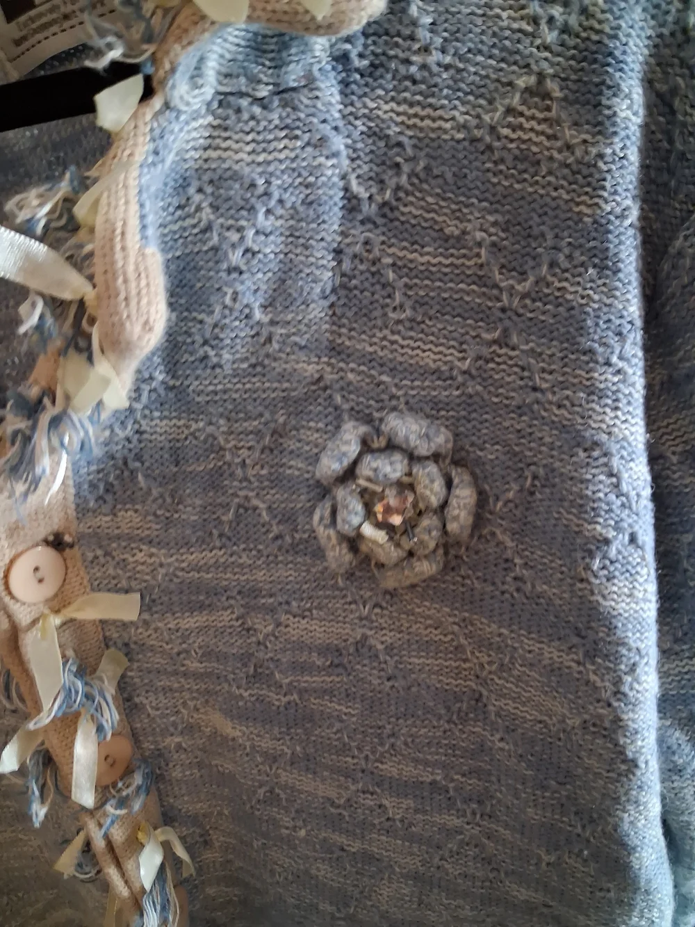 Storybook Knits Gray Cardigan with Yellow Trim